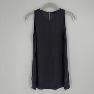 Brunello Cucinelli tank top navy gray small  silk minimalist quiet luxury office
